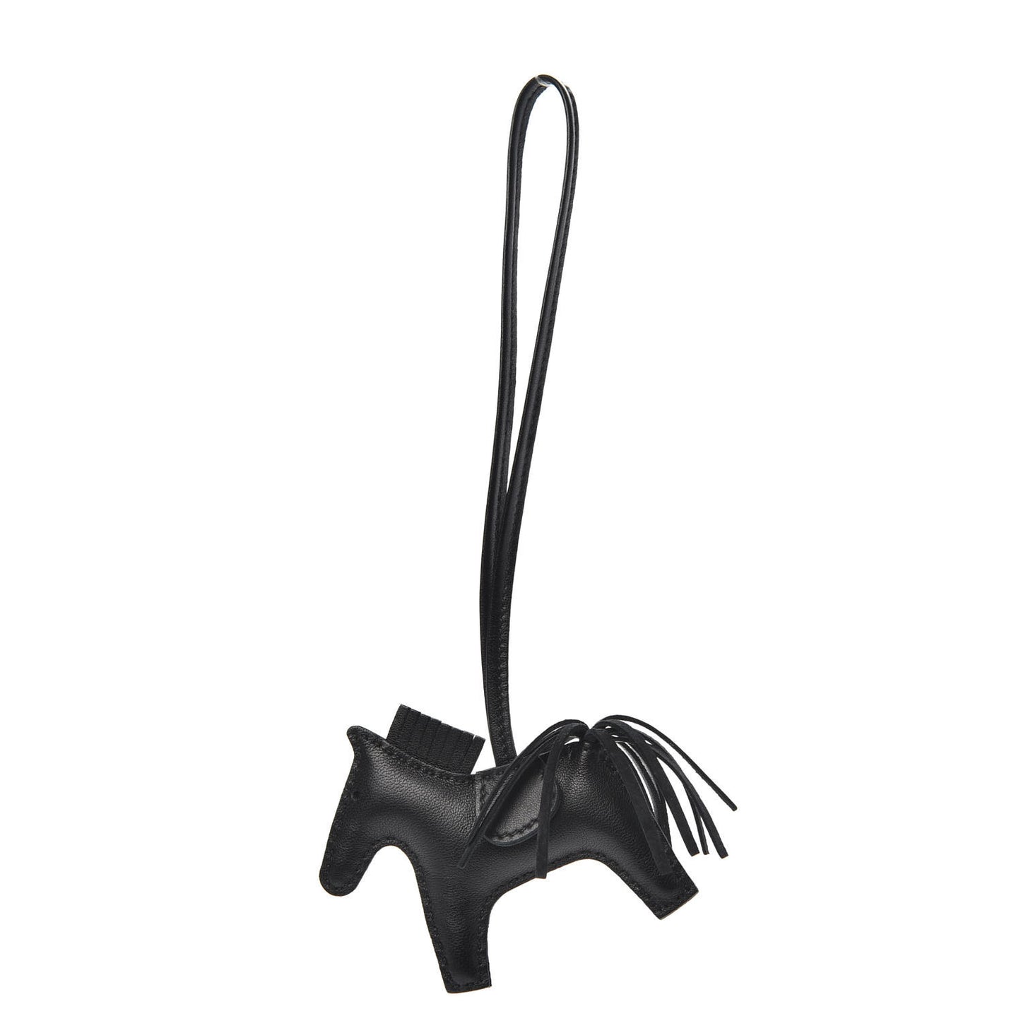 Milo Lambskin Grigri Rodeo Horse Bag Charm PM So Black