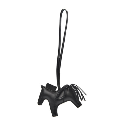 Hermes Milo Lambskin Grigri Rodeo Horse Bag Charm PM So Black 1 of 4