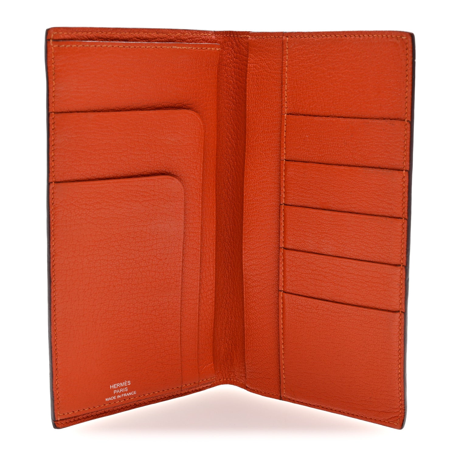 Hermes Chevre Mysore Evelyne Long Wallet Orange 5 of 7