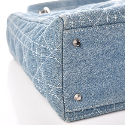Christian Dior Denim Cannage Medium Lady Dior Light Blue 9 of 10