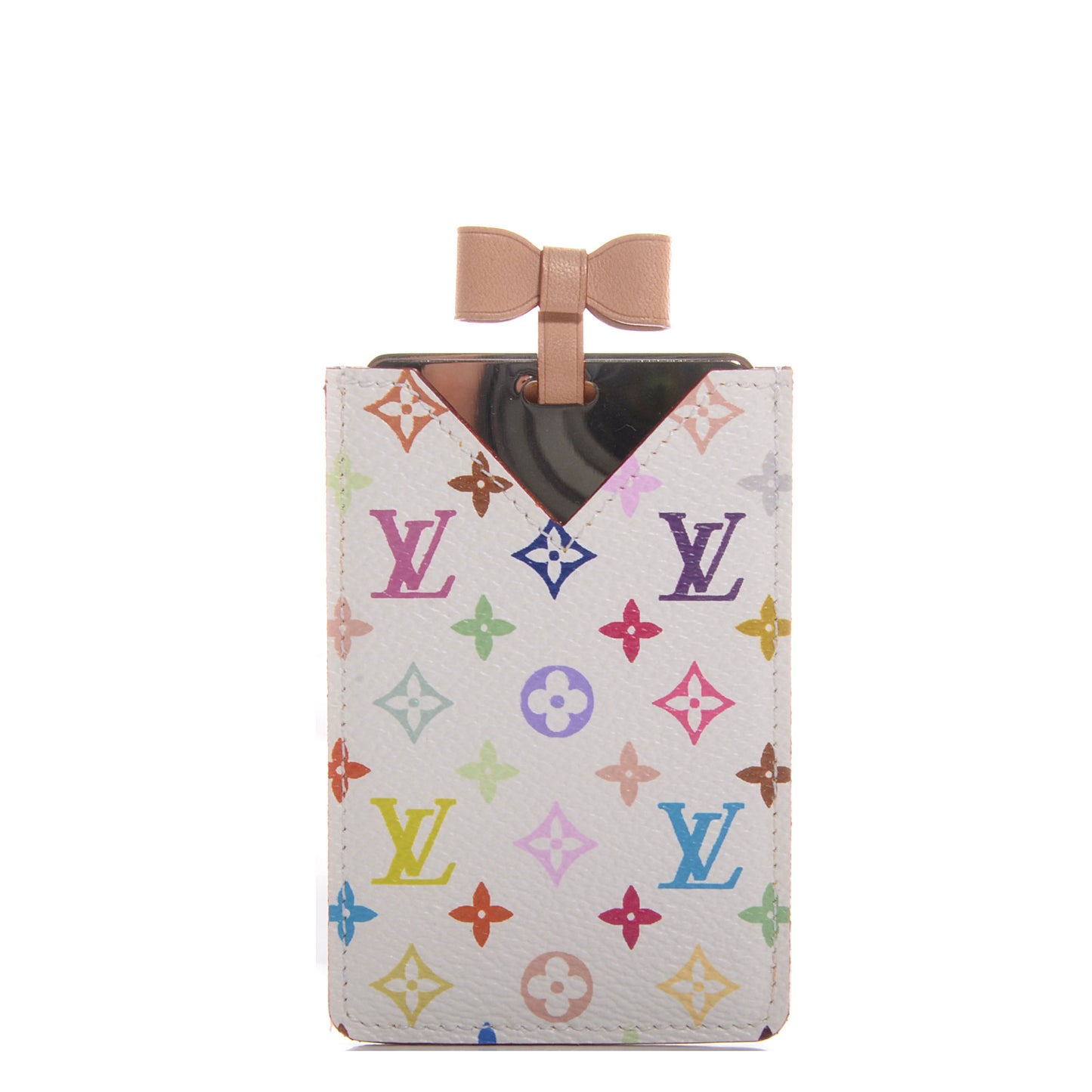 Monogram Multicolor Mirror and Case Pouch White