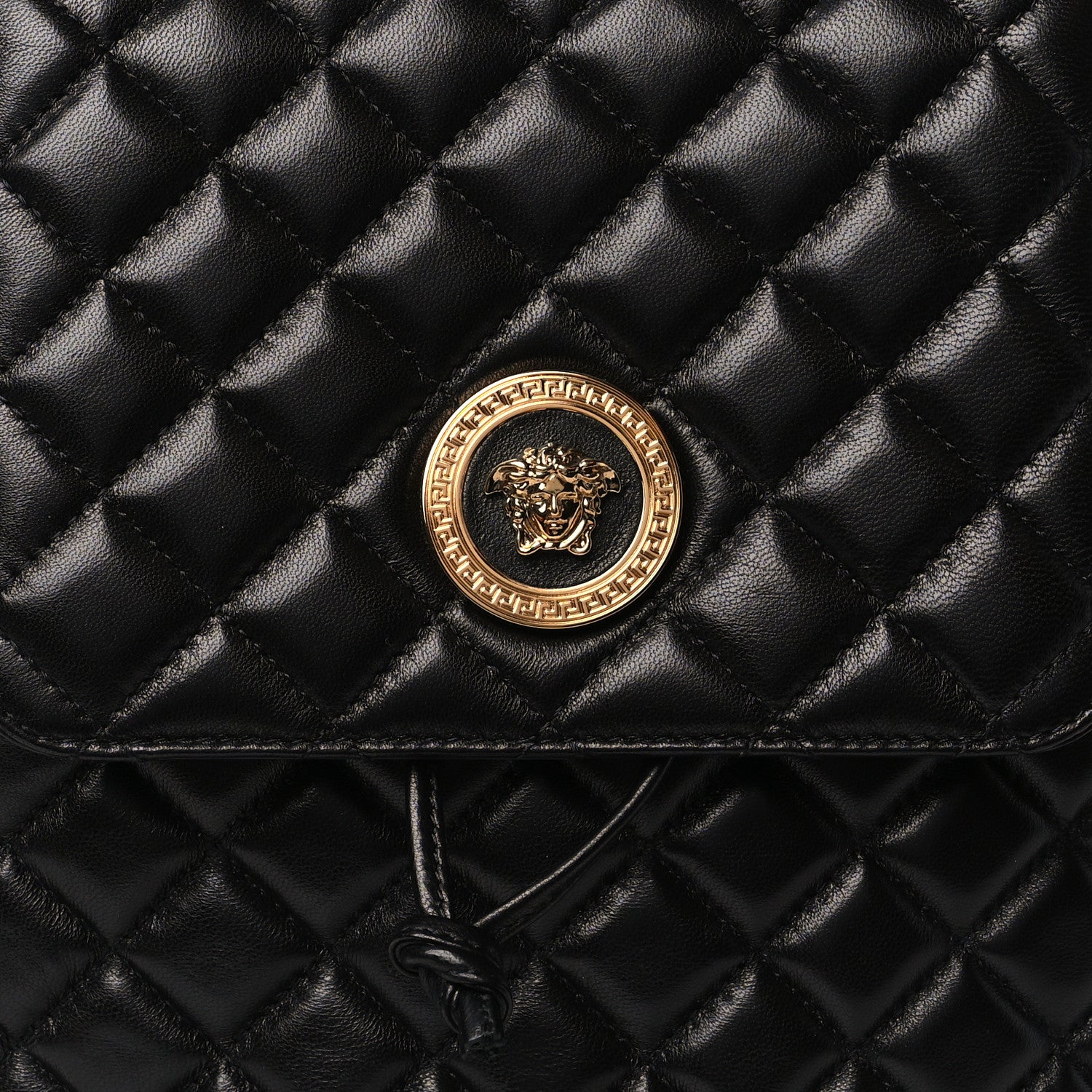 Versace Calfskin Quilted Medusa Backpack Black 8 of 10