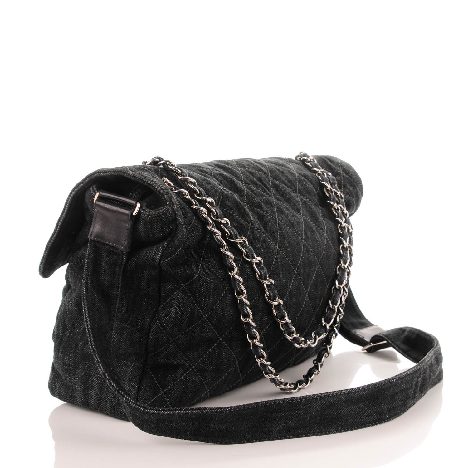 Chanel Denim Quilted Stretch Spirit Messenger Bag 3 of 9