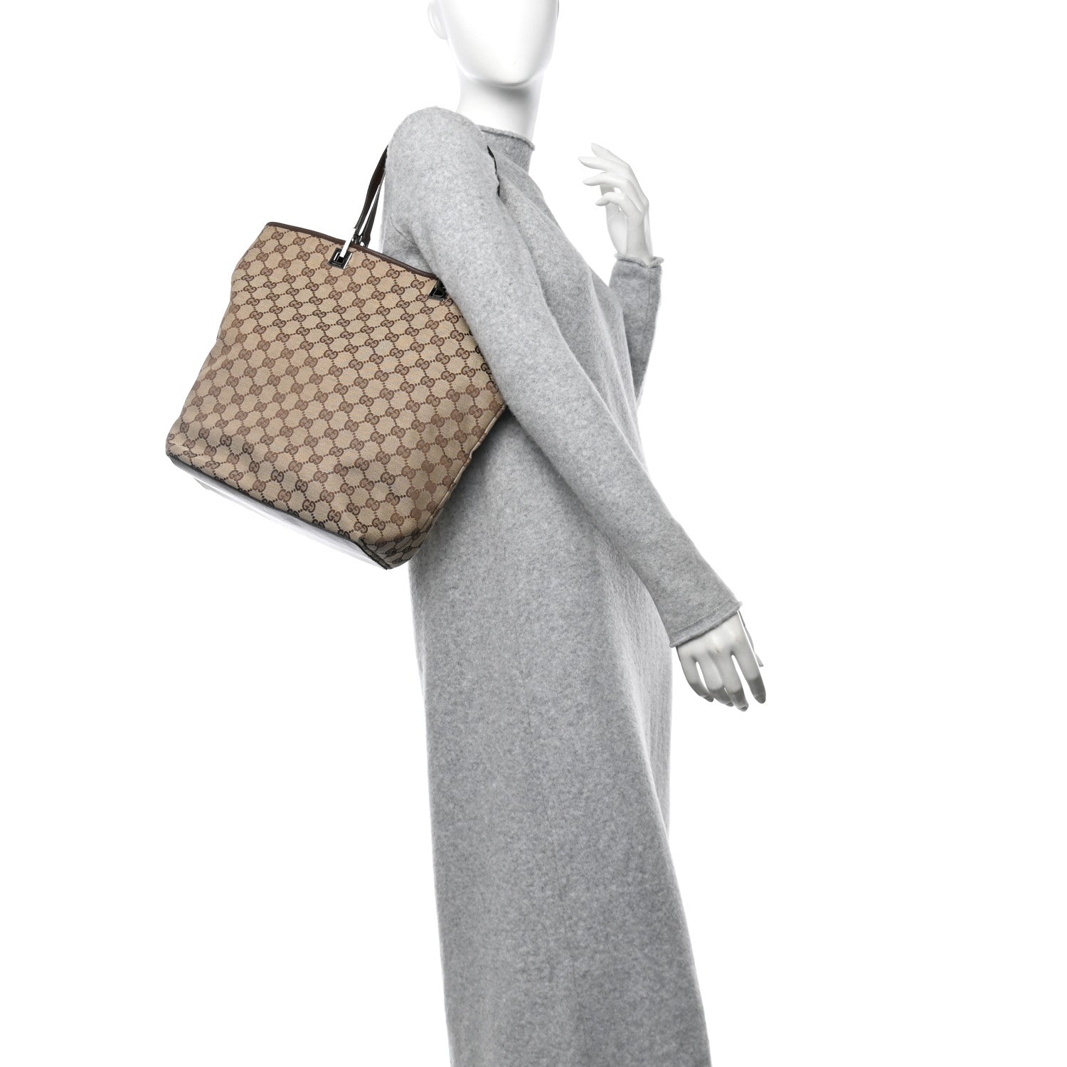 Gucci Monogram Large Bucket Tote Dark Brown 2 of 12