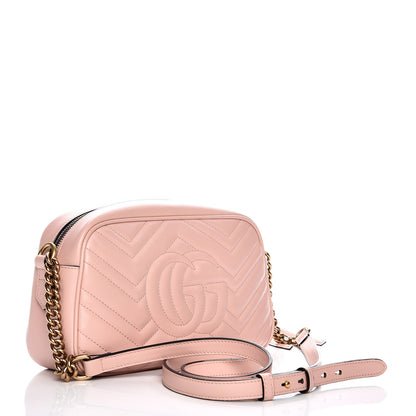 Gucci Calfskin Matelasse Small GG Marmont Chain Shoulder Bag Perfect Pink 3 of 8