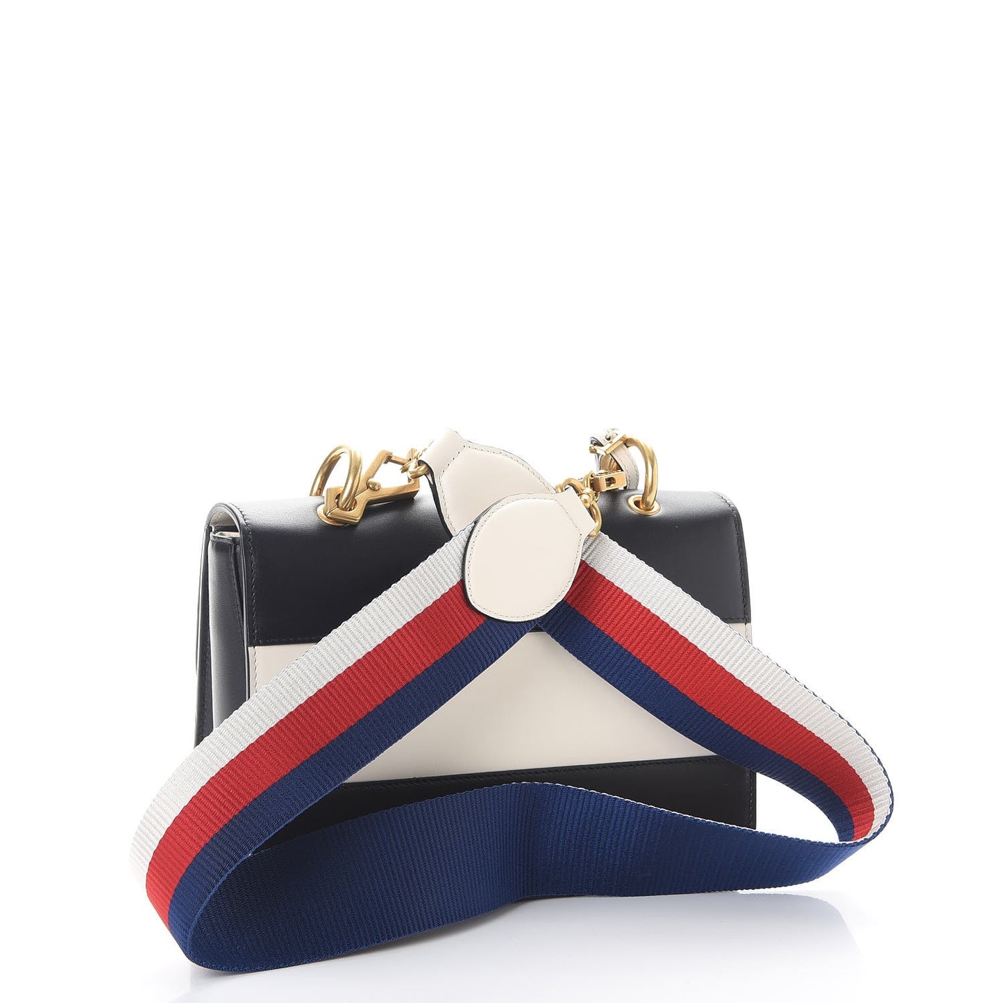 Calfskin Sylvie Web Queen Margaret Shoulder Bag Mystic White Black