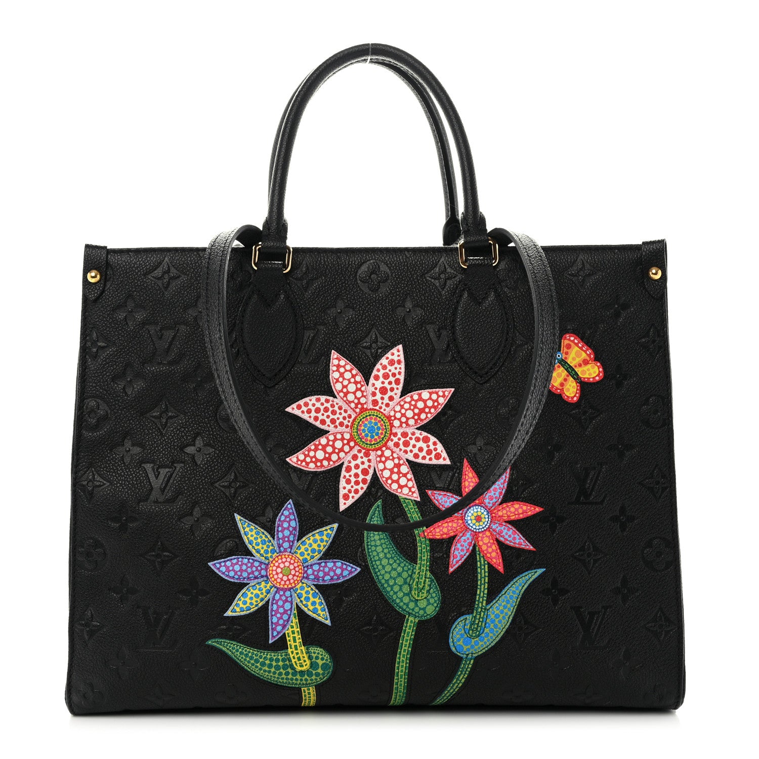Louis Vuitton LV X YK Empreinte Inlaid Kusama Flowers Onthego MM Black 1 of 10