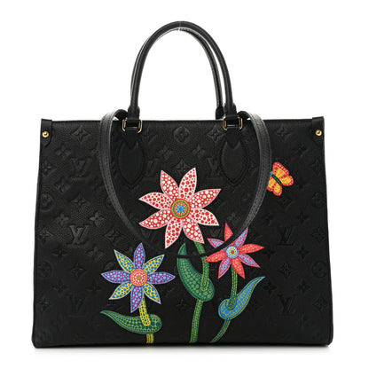 Louis Vuitton LV X YK Empreinte Inlaid Kusama Flowers Onthego MM Black 1 of 10