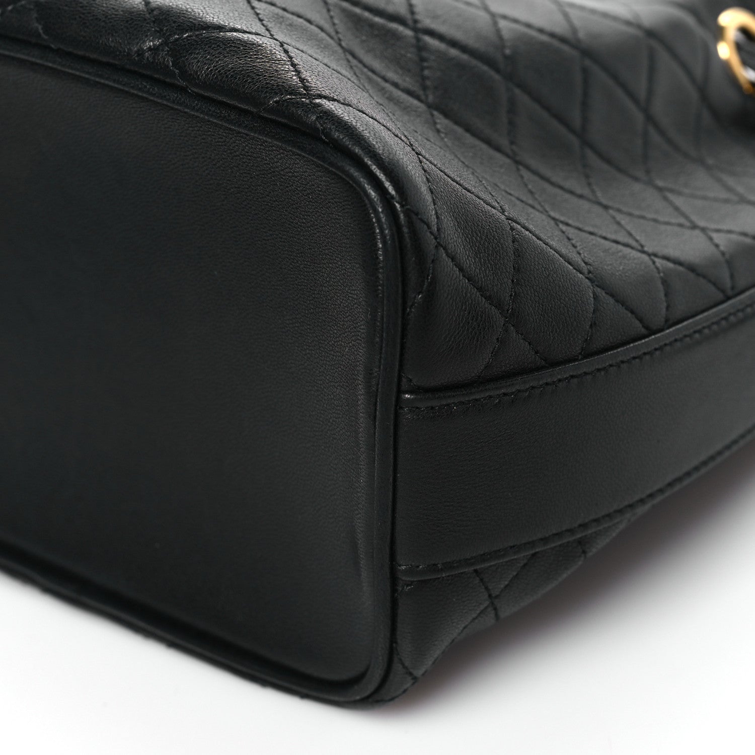 Saint Laurent Lambskin Quilted Small Cassandre Bucket Bag Black 10 of 10