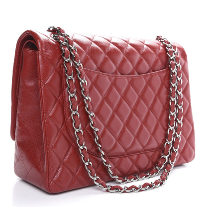 Chanel Caviar Quilted Maxi Double Flap Red 2 of 13