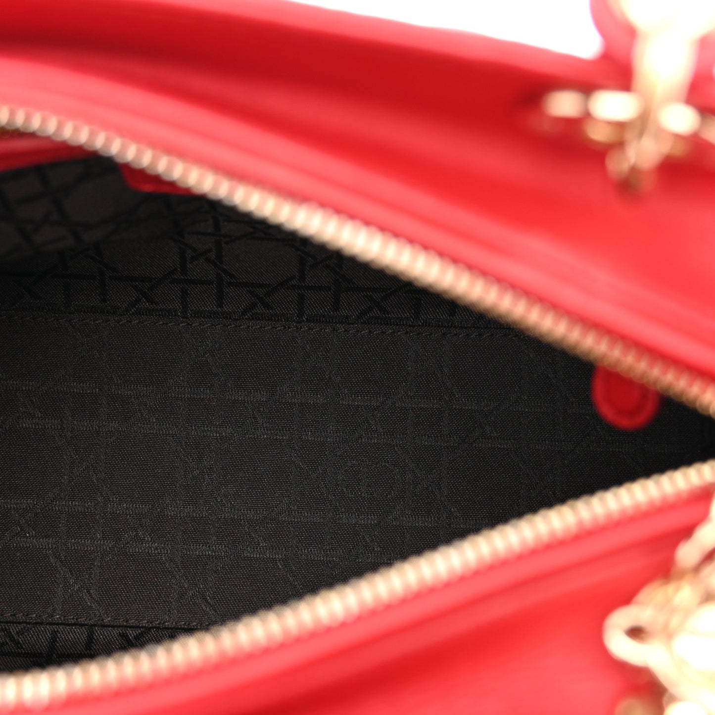 Lambskin Cannage Medium Lady Dior Red
