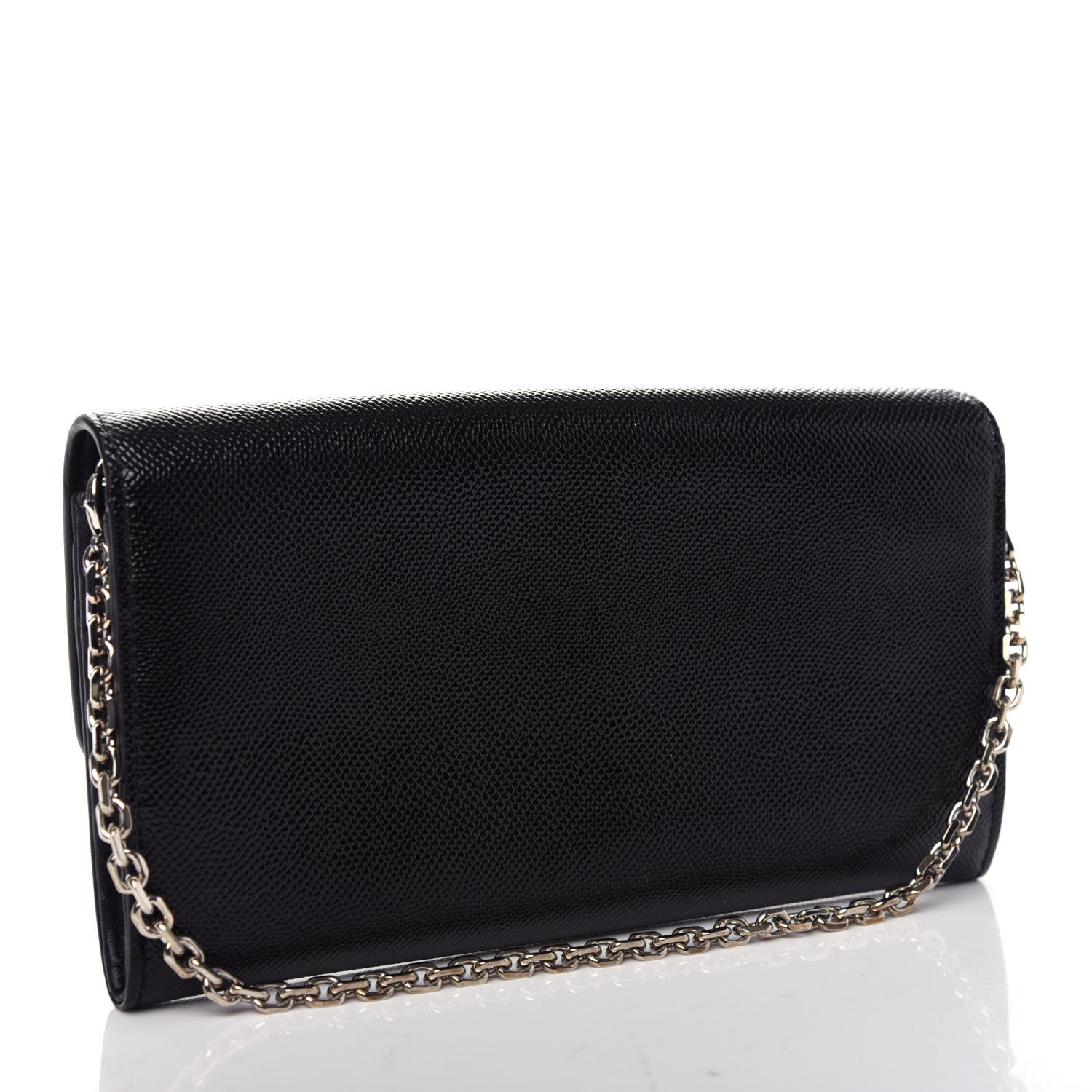 Christian Dior Grained Calfskin Mania Rendez-Vous Chain Wallet Black 3 of 9