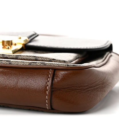 Gucci GG Supreme Monogram New Sakai Lux Calfskin Mini Padlock Flap Pocket Shoulder Bag Beige Ebony Black Cuir 10 of 10