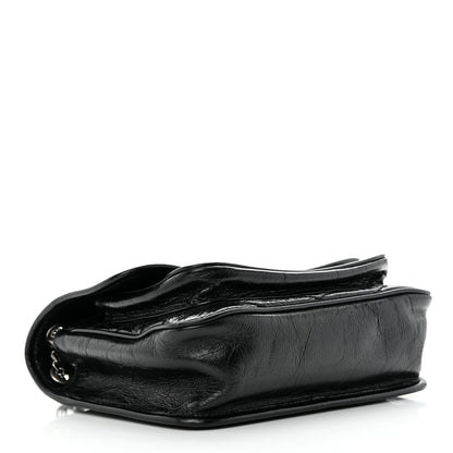 Saint Laurent Crinkled Calfskin Matelasse Monogram Baby Niki Chain Satchel Black 4 of 15