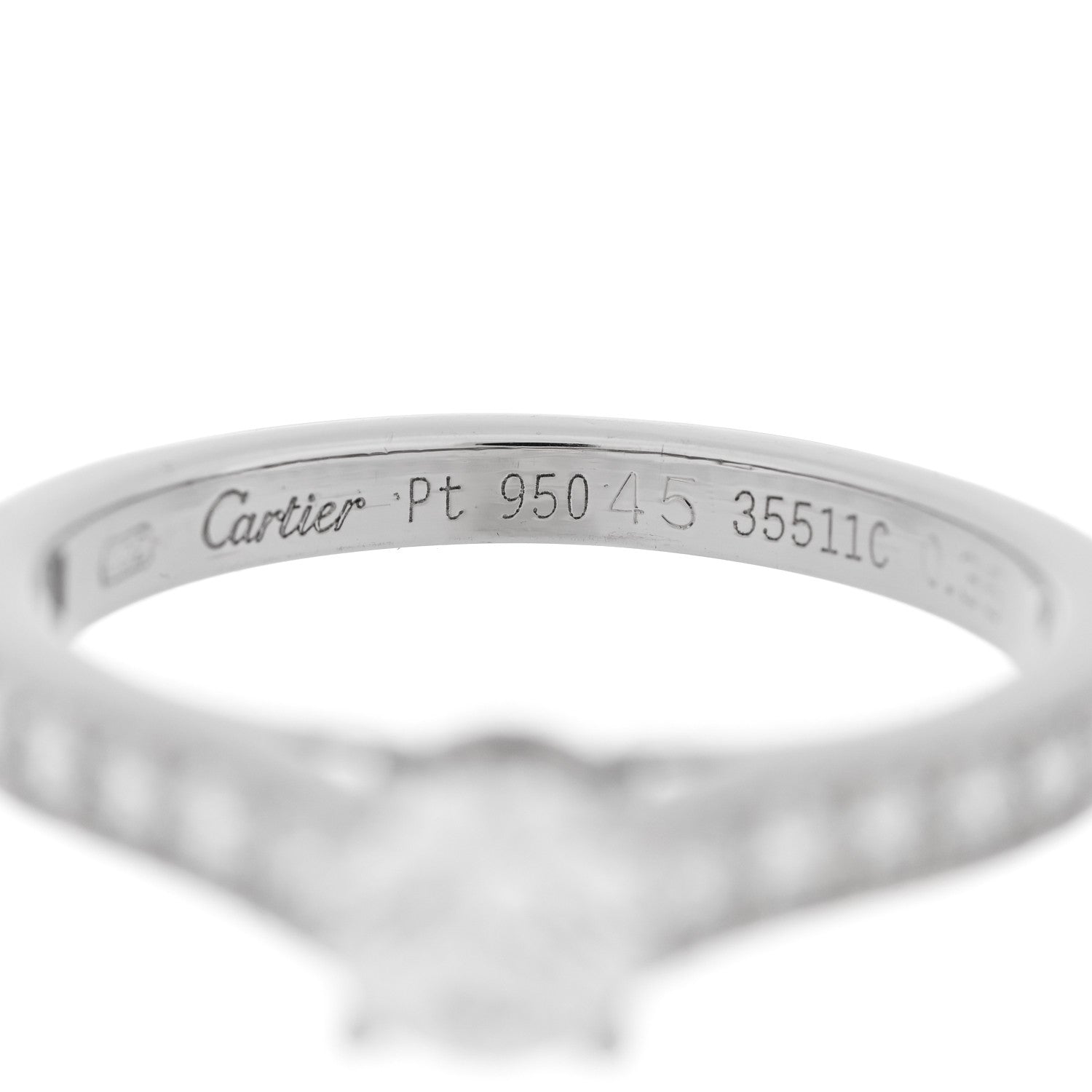 Cartier Platinum Diamond .35ct 1895 Solitaire Engagement Ring 45 3.25 5 of 7