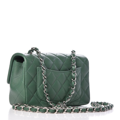 Chanel Lambskin Quilted Mini Rectangular Flap Green 3 of 9