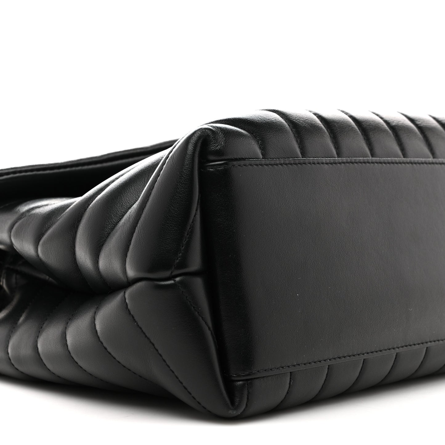 Calfskin Y Quilted Monogram Medium Loulou Chain Satchel Black