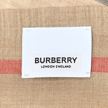Burberry Wool Silk Gauze Giant Check Lightweight Scarf Archive Beige 3 of 10