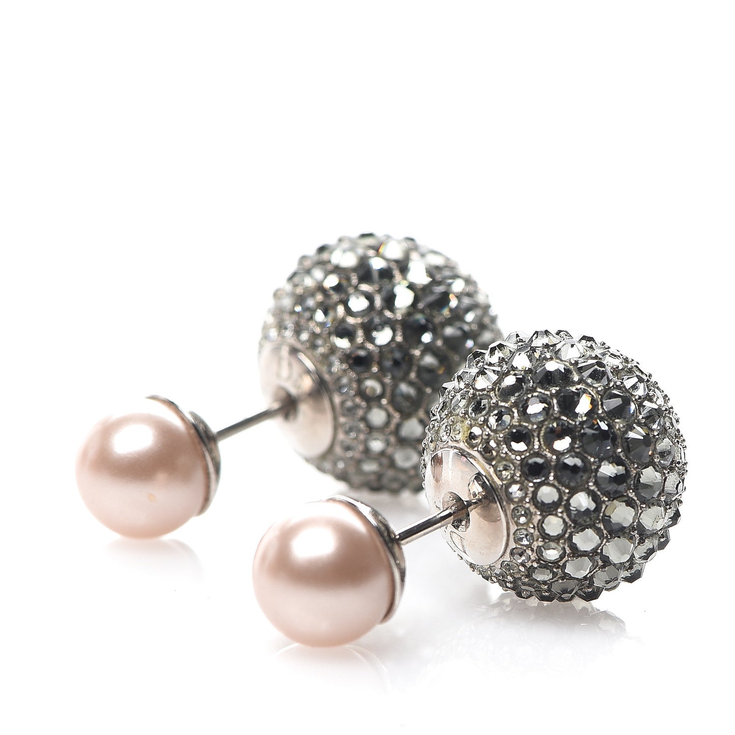 Crystal Mise En Dior Tribal Earrings Grey Pink