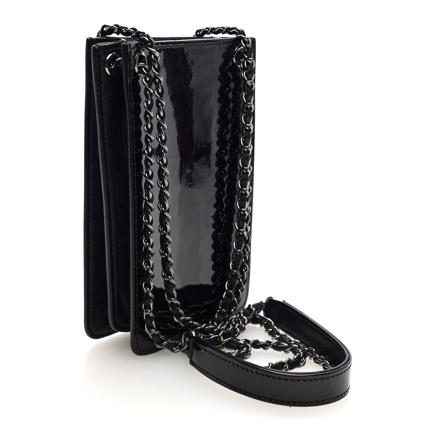 Chanel Patent CC Phone Holder Crossbody Black 3 of 10