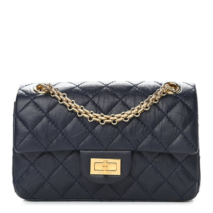 Chanel Aged Calfskin Quilted 2.55 Reissue Mini Flap Navy 1 of 10