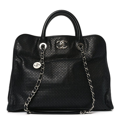Chanel Calfskin Perforated Up In The Air Tote Black 1 of 10
