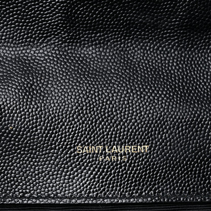 Saint Laurent Grain De Poudre Textured Mixed Matelasse Large Triquilt Monogram Satchel Black 7 of 28