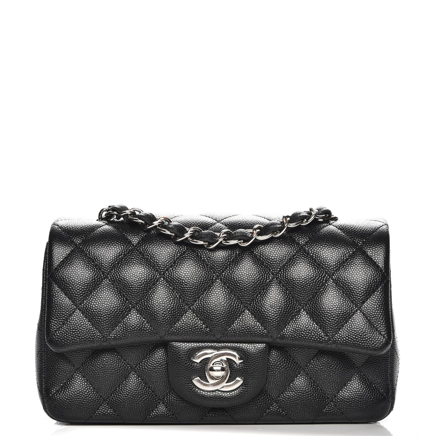 Caviar Quilted Mini Rectangular Flap Black