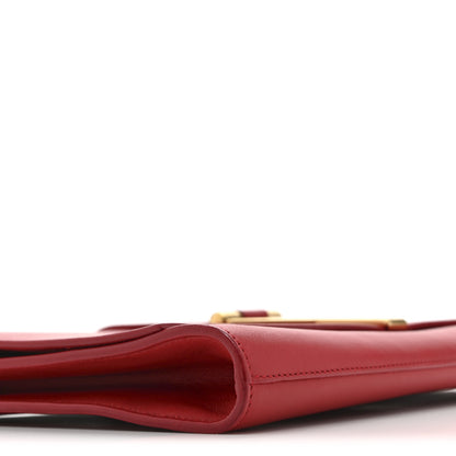 Saint Laurent Calfskin Classic Y Ligne Clutch Red 8 of 9