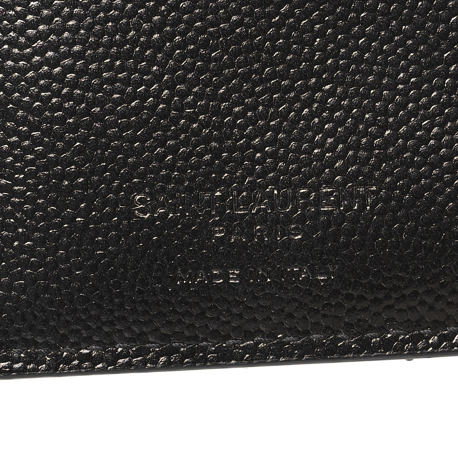 Saint Laurent Grain De Poudre Matelasse Chevron Monogram Zipped Two-Part Wallet Black 7 of 9