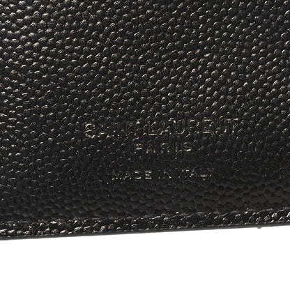 Saint Laurent Grain De Poudre Matelasse Chevron Monogram Zipped Two-Part Wallet Black 7 of 9