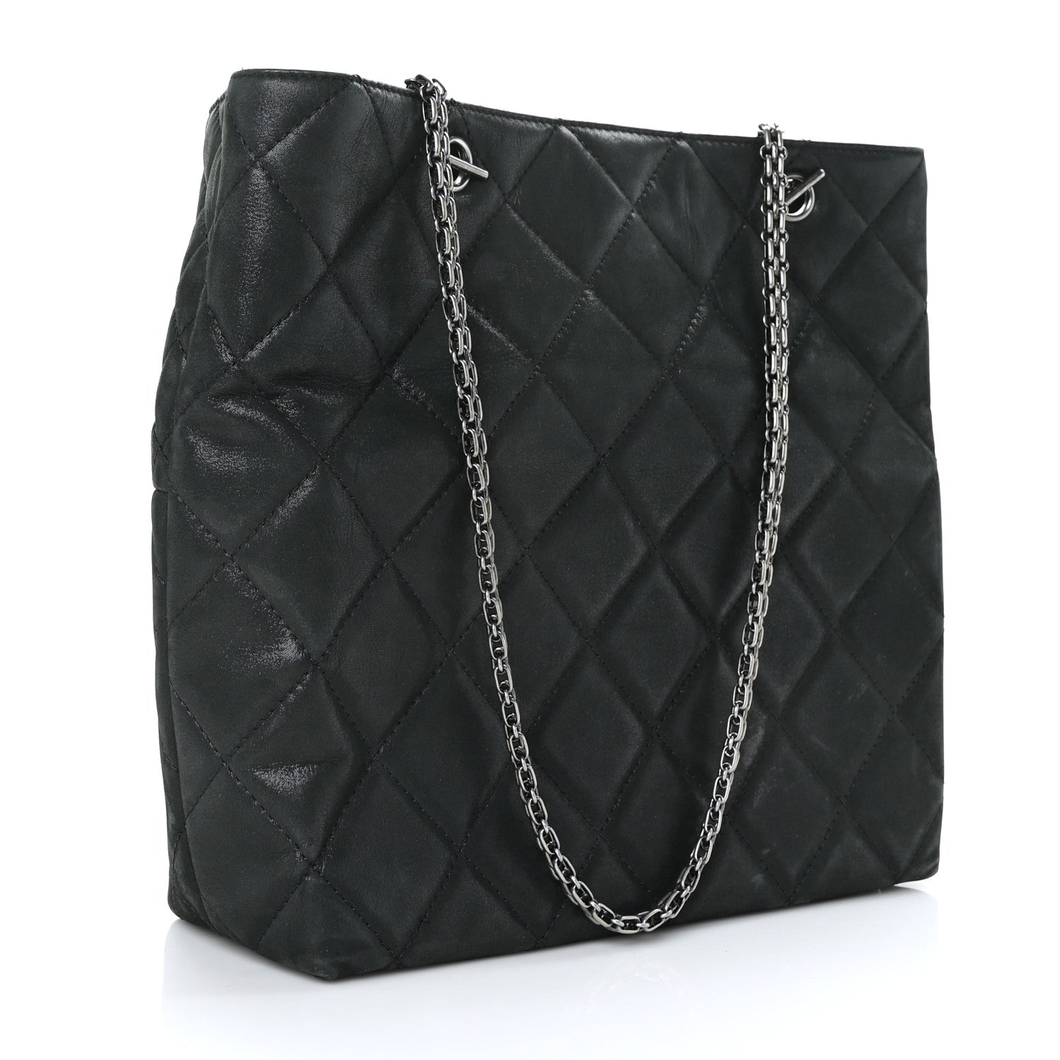 Chanel Iridescent Calfskin Quilted Reissue 2.55 Tote Black 2 of 9