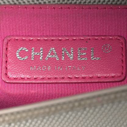 Chanel Canvas Quilted Medium Fluo Boy Flap Dark Grey Fuchsia Green 6 of 18