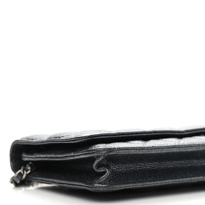 Chanel Iridescent Caviar Quilted Wallet On Chain WOC Black 10 of 11