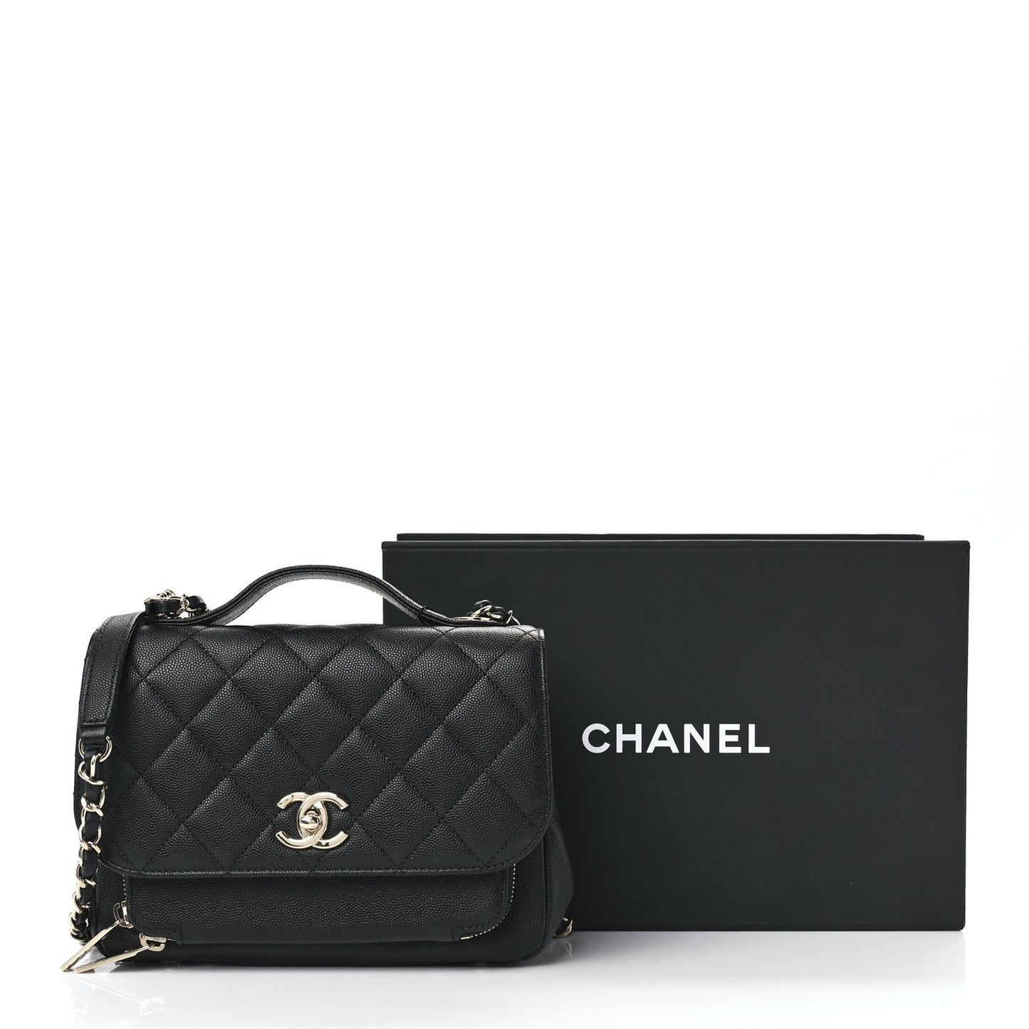 Caviar Quilted Medium Business Affinity Flap Black