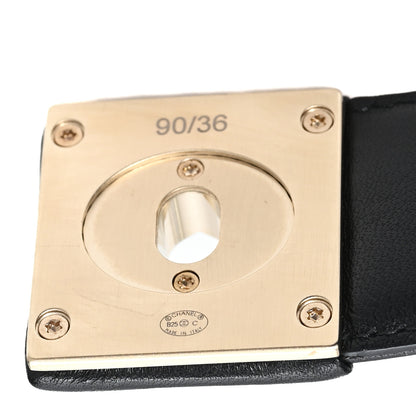 Chanel Lambskin Quilted Ruched Turn Lock CC Belt 90 36 Black Golden 3 of 4