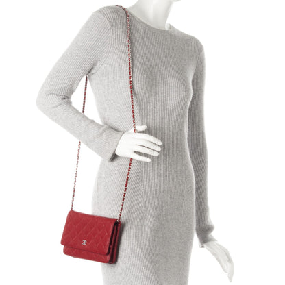 Chanel Caviar Quilted Wallet On Chain WOC Red 2 of 8