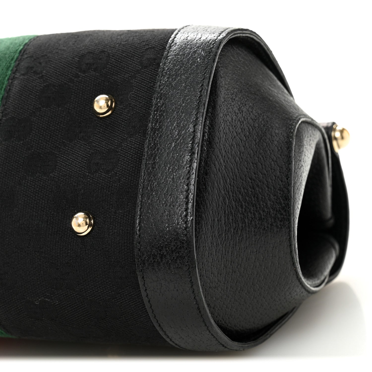 Gucci Calfskin Web Bamboo Bullet Satchel Black 10 of 11