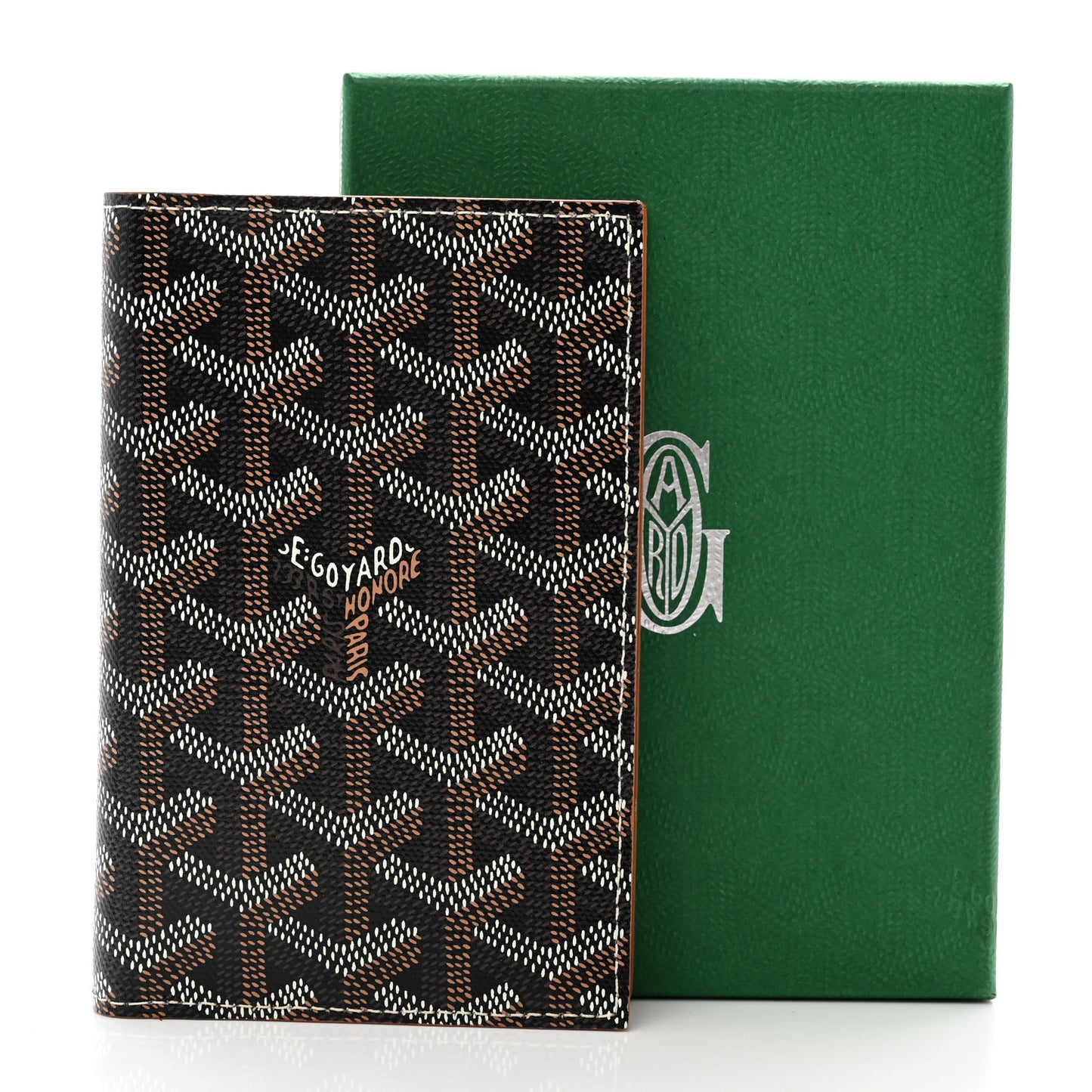 Goyardine Grenelle Passport Wallet Black Gold