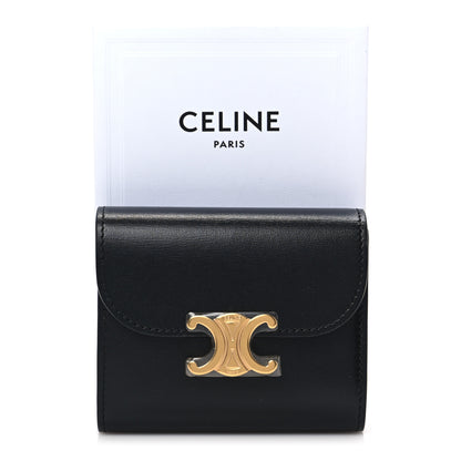 Celine Shiny Smooth Lambskin Small Triomphe Wallet Black 7 of 7