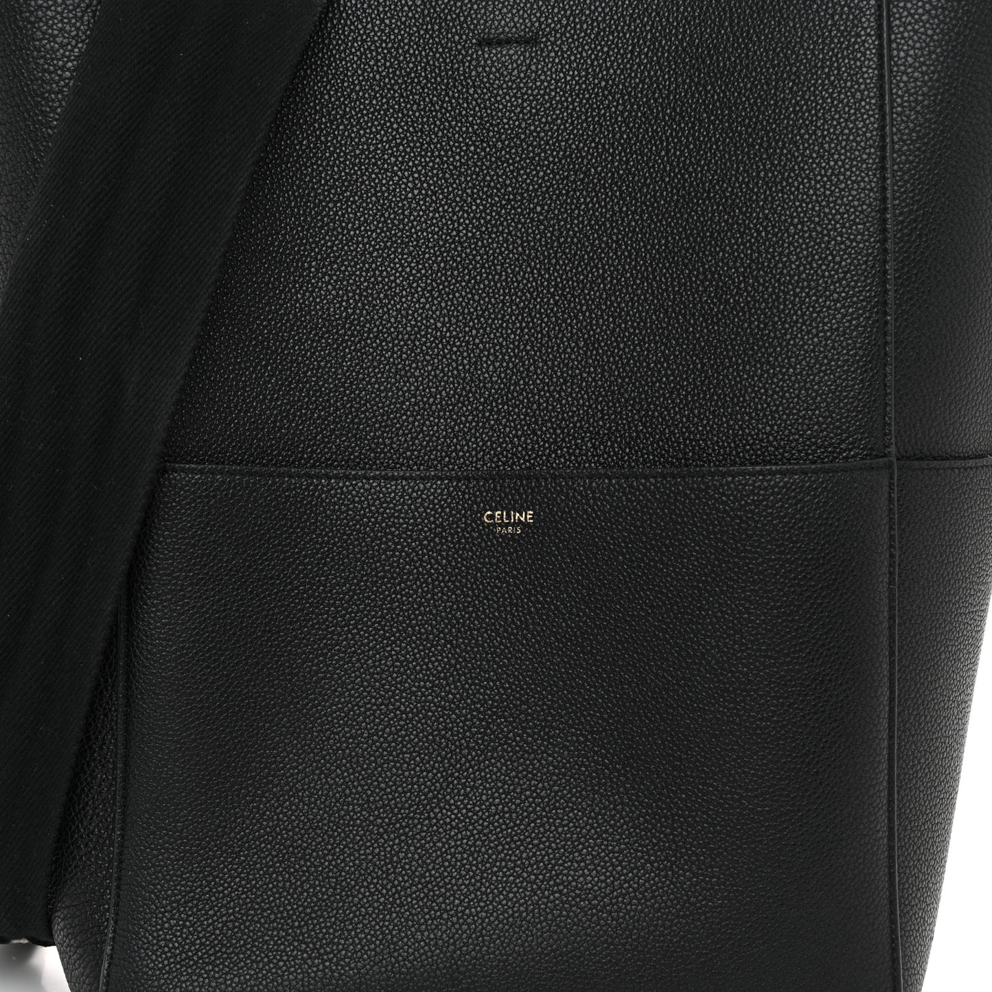 Soft Grained Calfskin Sangle Bucket Bag Black