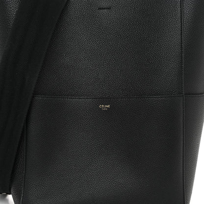 Celine Soft Grained Calfskin Sangle Bucket Bag Black 8 of 10