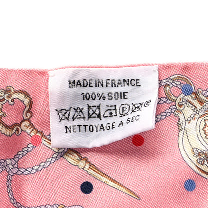 Hermes Silk Les Cles A Pois Twilly Rose Beige Multicolor 3 of 4