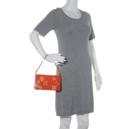 Louis Vuitton Vernis Lexington Fleurs Pochette Orange 2 of 7