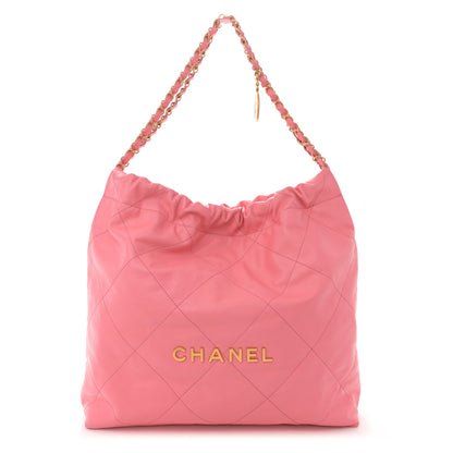 Chanel Shiny Calfskin Quilted Chanel 22 Coral Pink 1 of 11