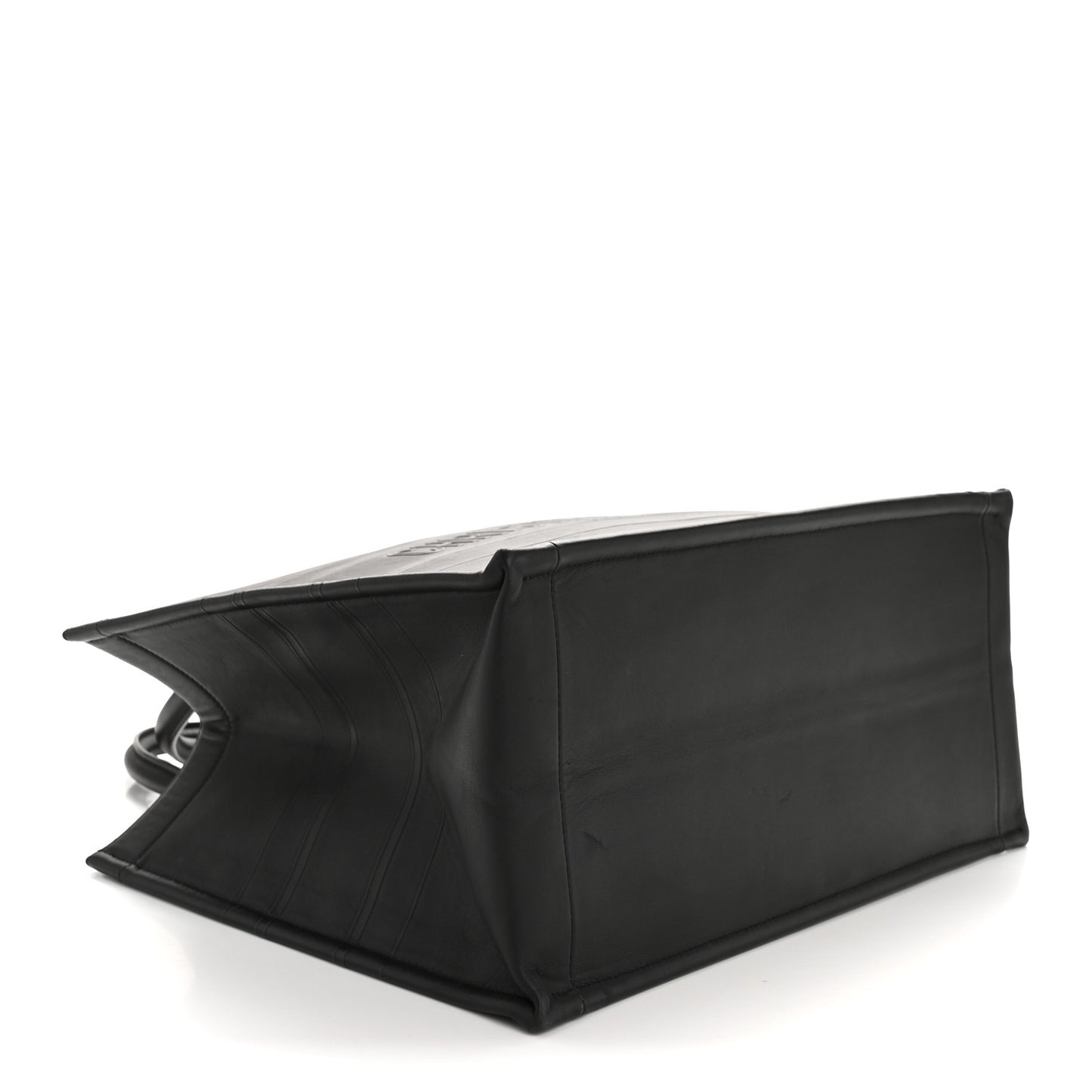 Calfskin Embossed Medium Book Tote Black