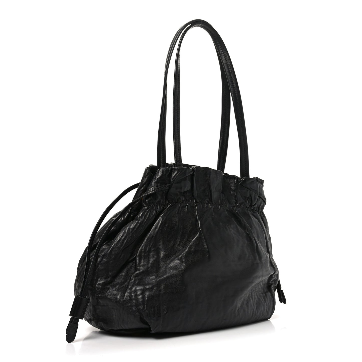 Nappa Antique Drawstring Tote Black