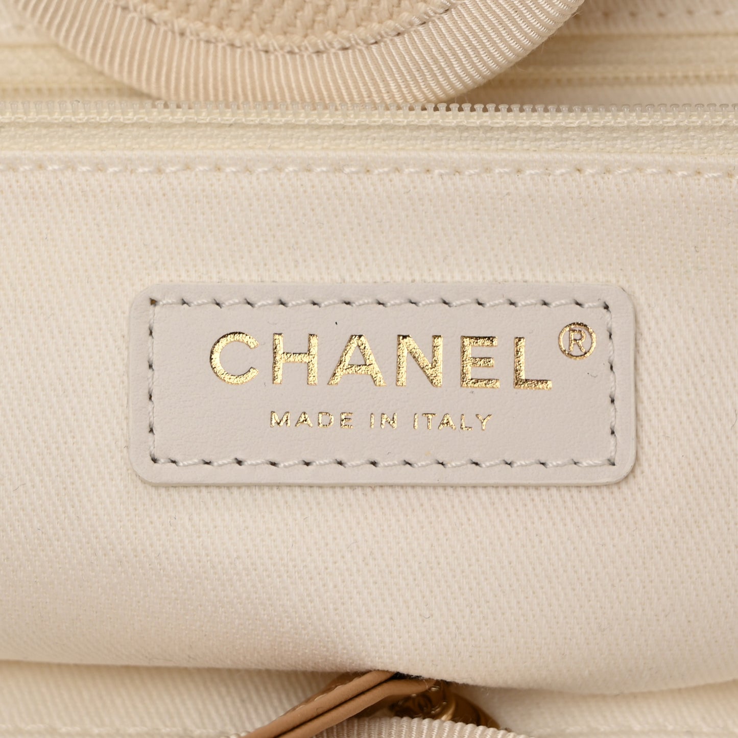 Canvas Pearl Medium Deauville Tote Ecru Beige