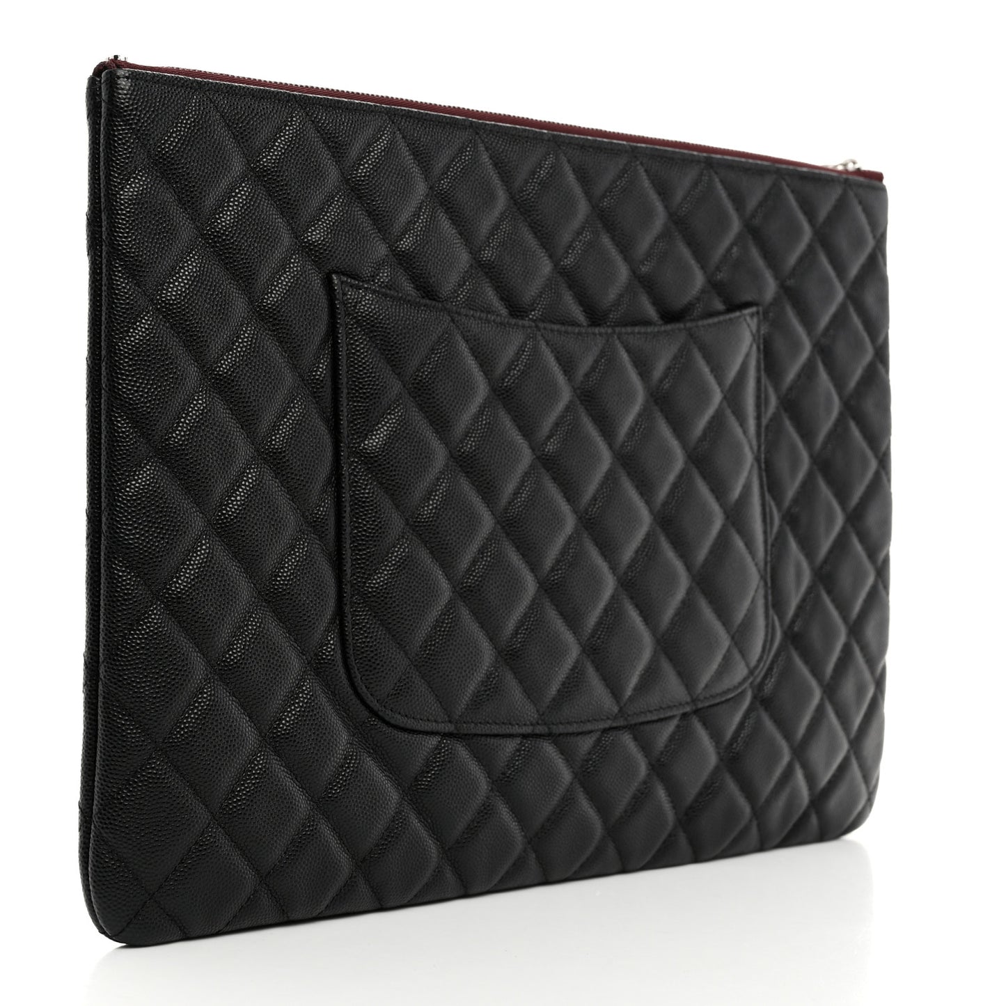 Caviar Quilted Large Cosmetic Case Black