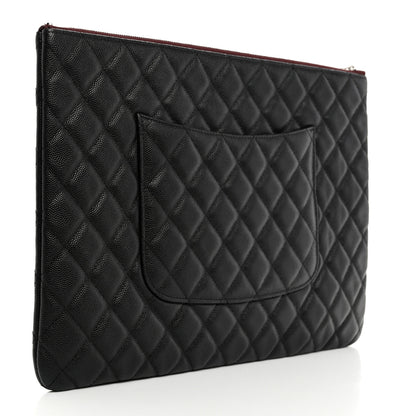 Chanel Caviar Quilted Large Cosmetic Case Black 3 of 8